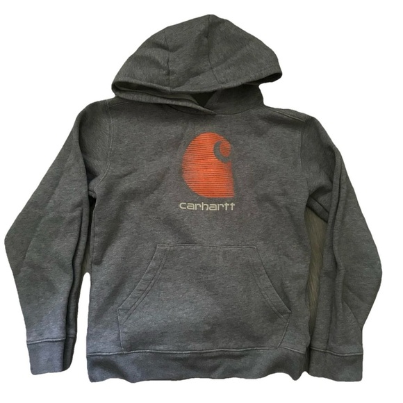 Boys Grey Carhartt Sweatshirt With Logo Size Medium (10-12) - Picture 1 of 3